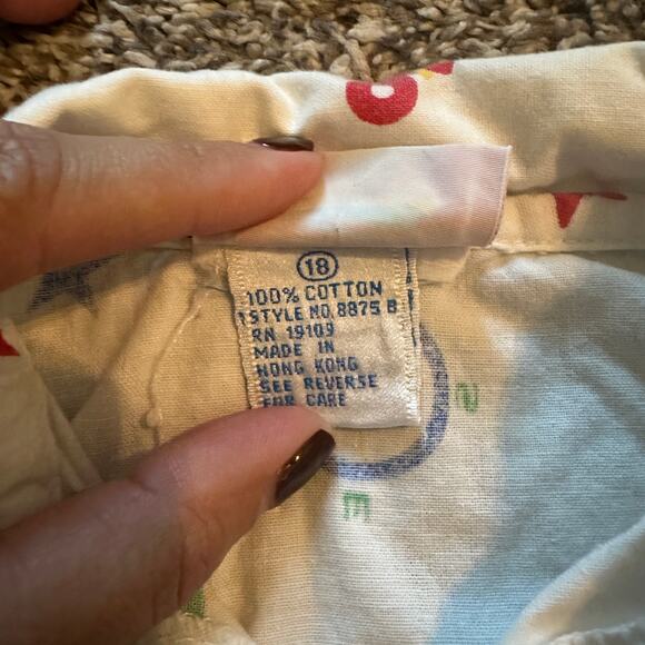 VTG LIGHTNING BUG Short Sleeve Button Down Top Size 18M Casual Nautical Retro - Picture 6 of 7